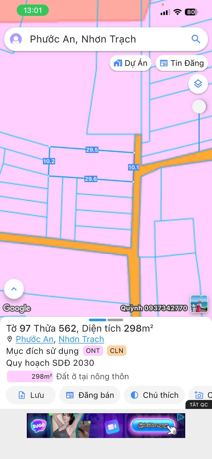 Đất nền Phước An Nhơn Trạch 290m² giá 3 tỷ - Sổ hồng chính chủ