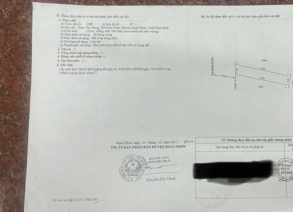 Đất nền Tân Trung, Hoài Châu 266m² - Đường nhựa 13m, pháp lý rõ ràng!