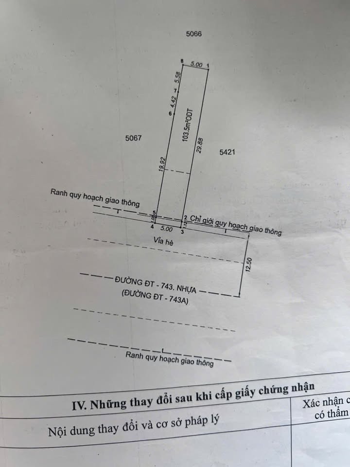 Đất mặt tiền đường ĐT743, Dĩ An 155m² giá 7.5 tỷ - Vị trí đẹp kinh doanh đa ngành!