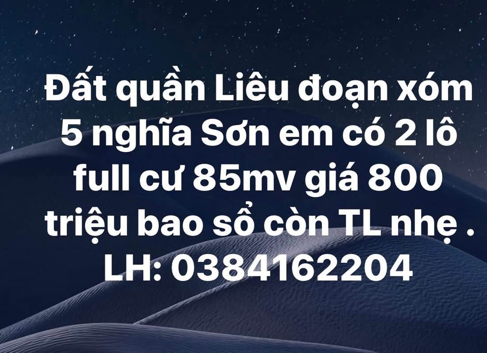 Đất thổ cư Nghĩa Sơn 85m² giá 800 triệu - Sổ đỏ chính chủ, thương lượng nhẹ!