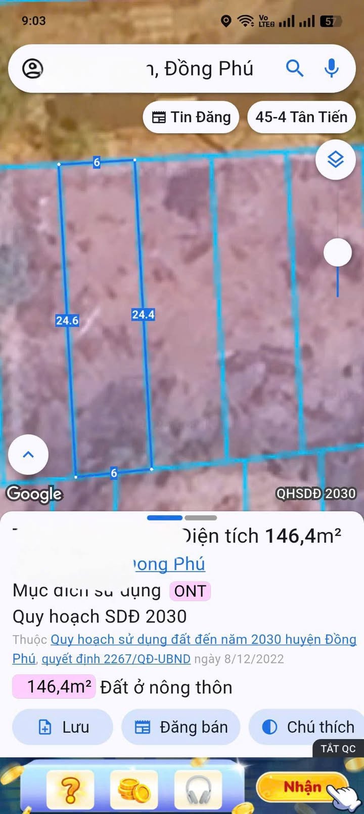 Đất thổ cư 150m² Tân Phước, Đồng Phú - Giá chỉ 420 triệu!