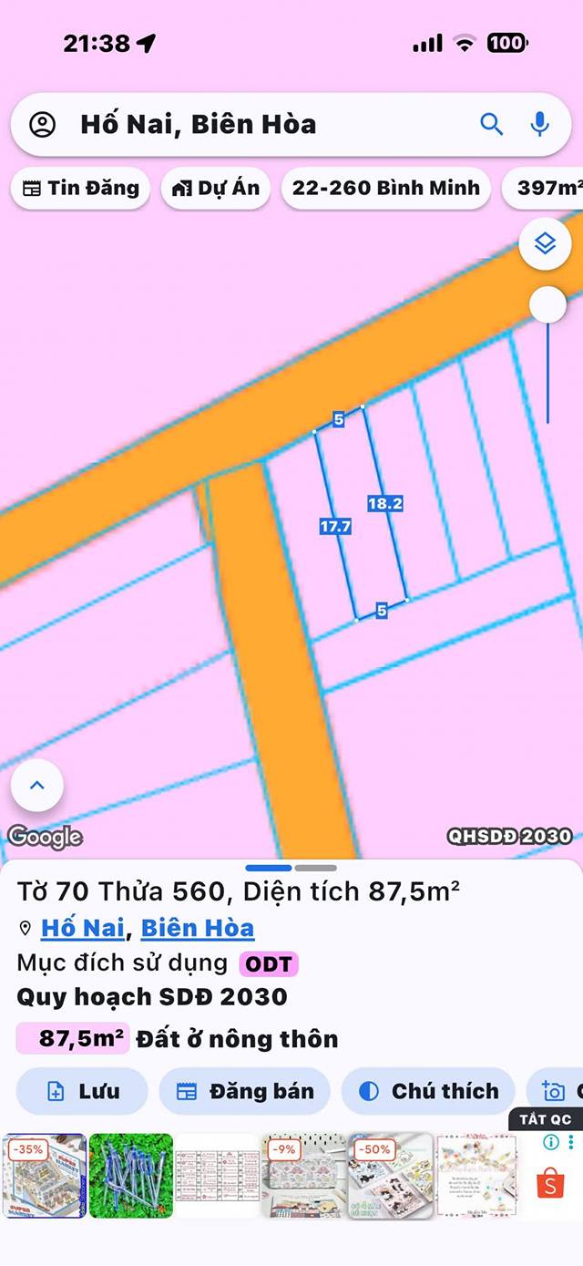 Đất thổ cư Hố Nai Biên Hòa 90m² giá 1.1 tỷ - Sổ đỏ chính chủ!