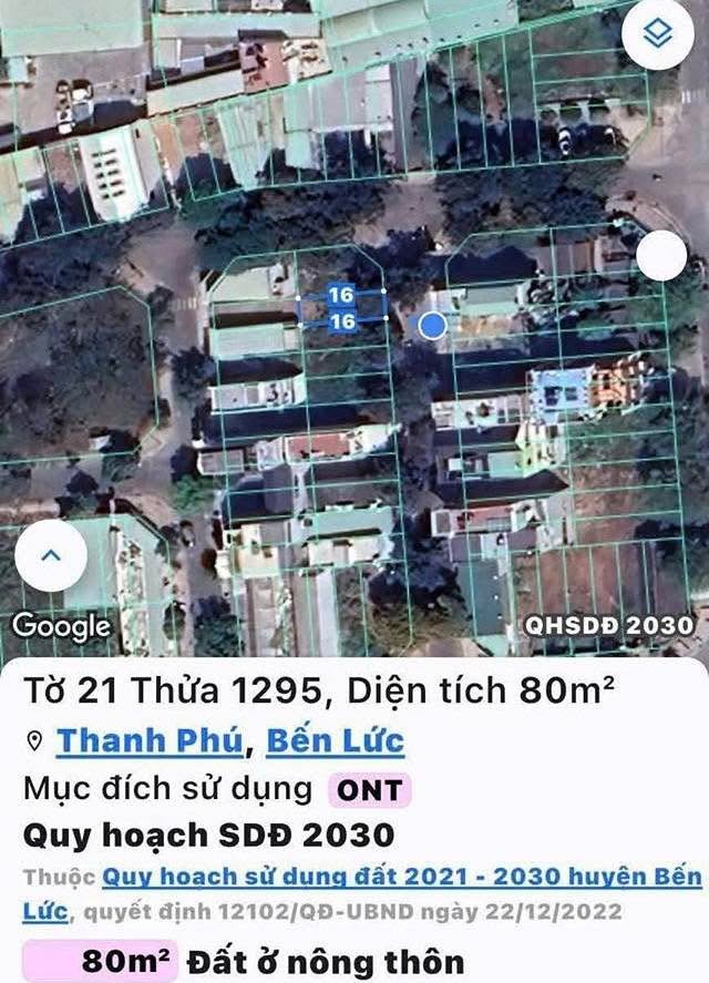 Đất nền Bến Lức 80m² giá 3 tỷ - Sổ hồng chính chủ!