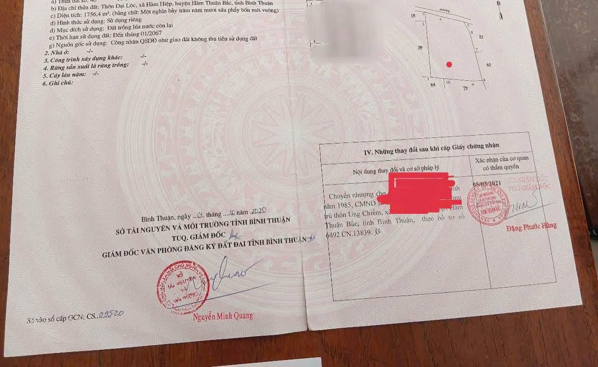 Đất nông nghiệp 1700m² tại Hàm Hiệp, Bình Thuận - Giá 510 triệu, dễ đầu tư!