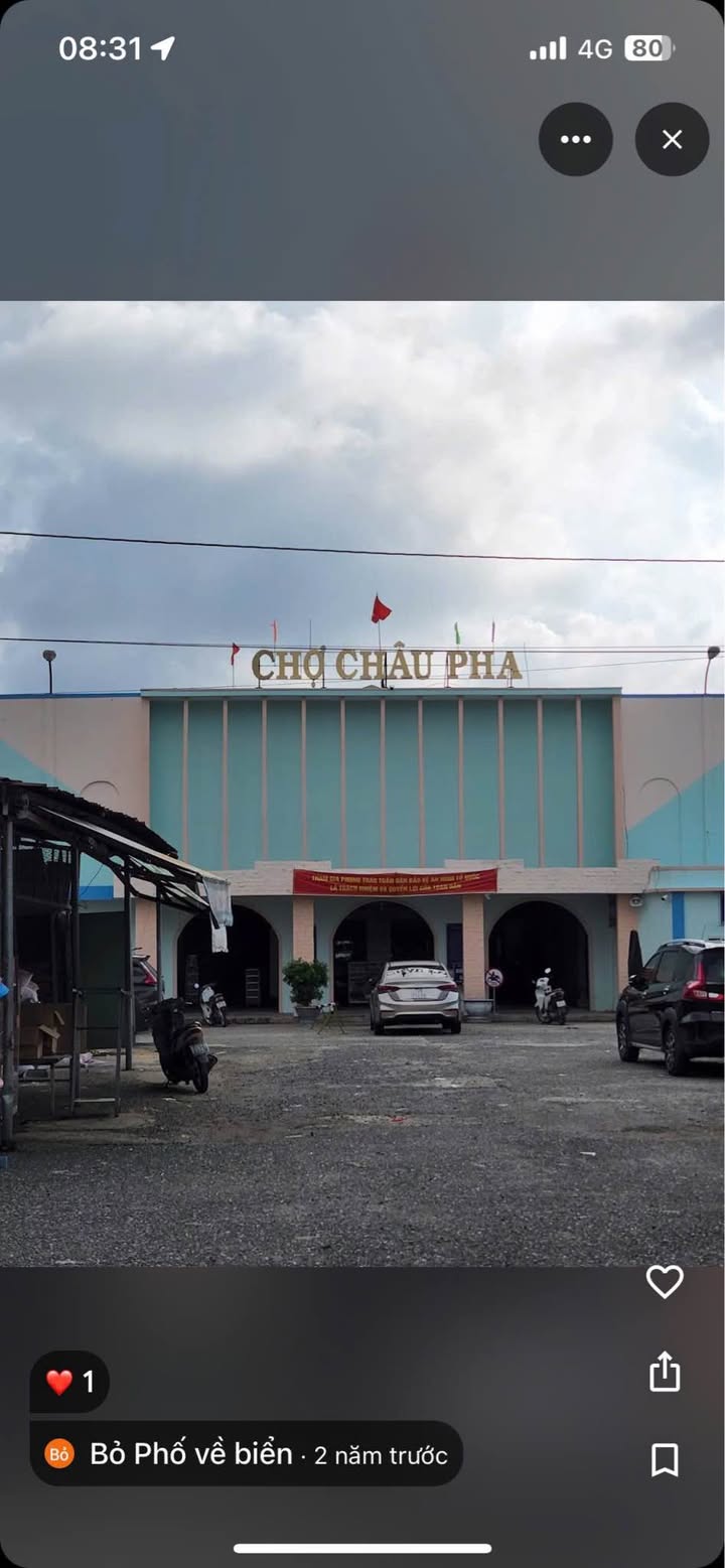 Đất nền kinh doanh Chợ Châu Pha, Phú Mỹ 120m² - Sổ hồng chính chủ!
