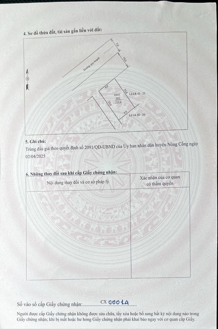 Lô đất 2 mặt tiền Hoàng Giang, Nông Cống 225m² - Giá thỏa thuận chính chủ!