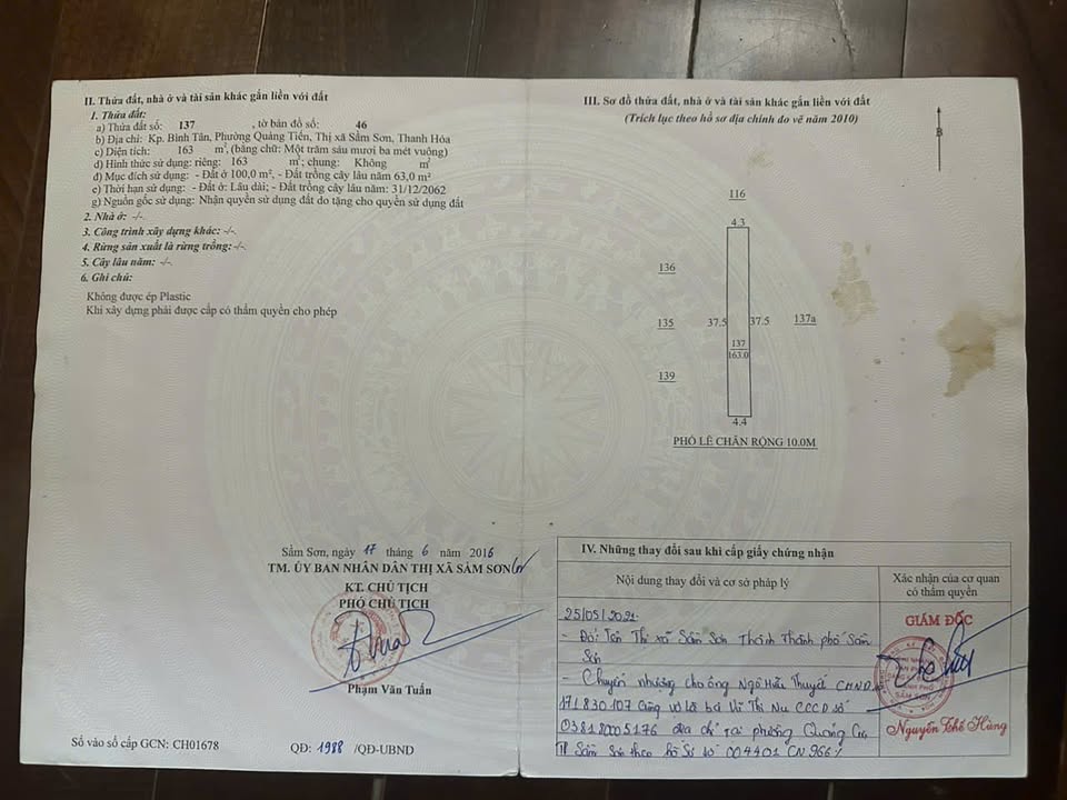 Đất nền Sầm Sơn 326m² giá thỏa thuận - Tiềm năng đầu tư hấp dẫn!