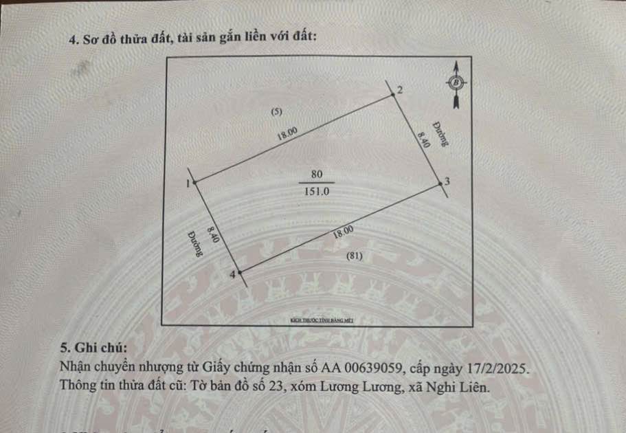 Đất nền Nghi Lộc 151m² giá 2 tỷ - Mặt tiền 8,4m bám đường Nguyễn Phùng
