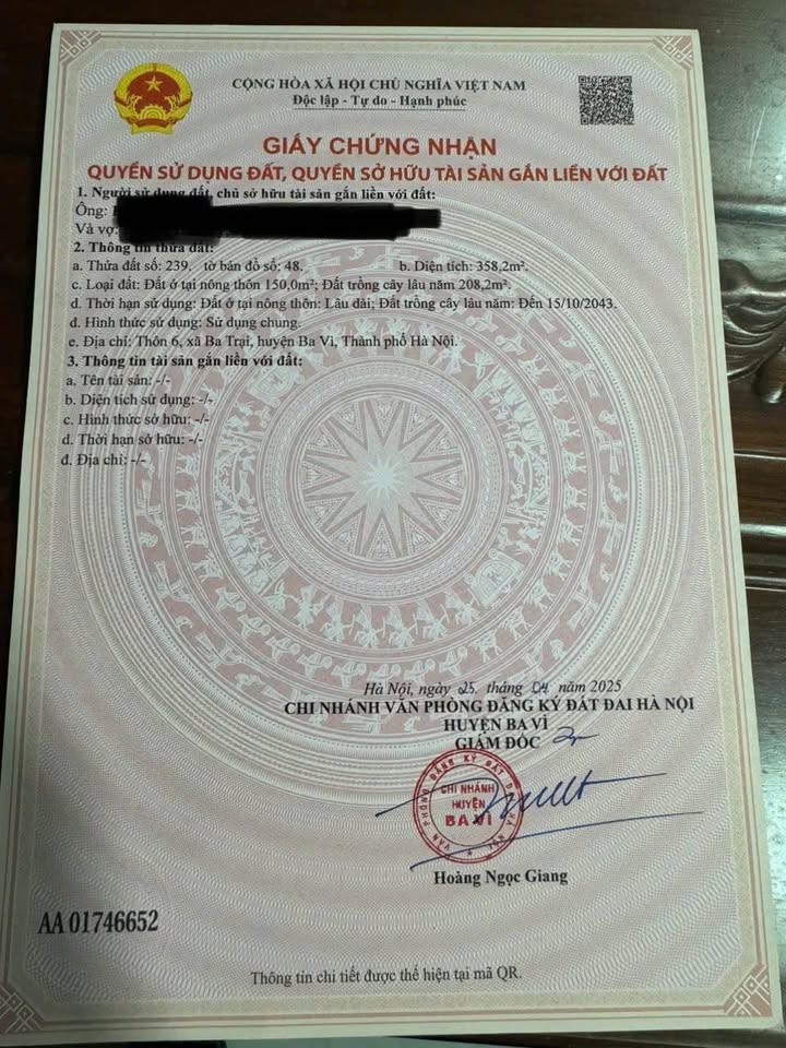 Đất Ba Trại 358m² giá thỏa thuận - Đầu tư sinh lời ngay!