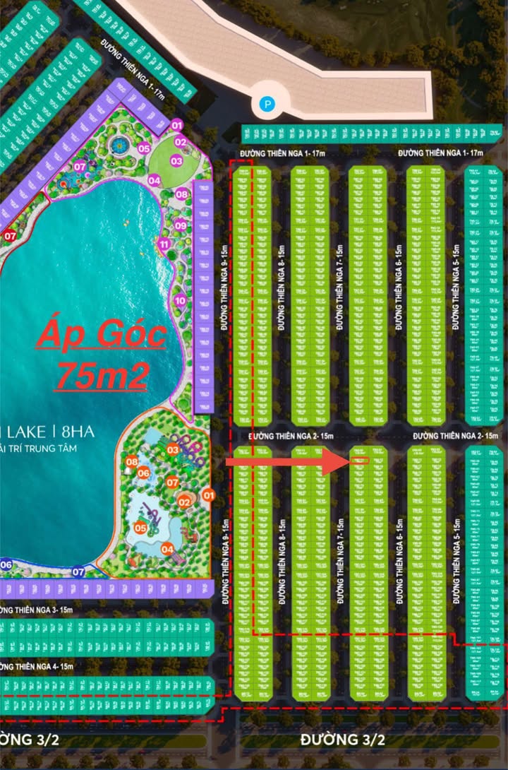 Căn hộ góc Vinhomes Green City Hậu Nghĩa 75m² - Sát cổng công viên nước!