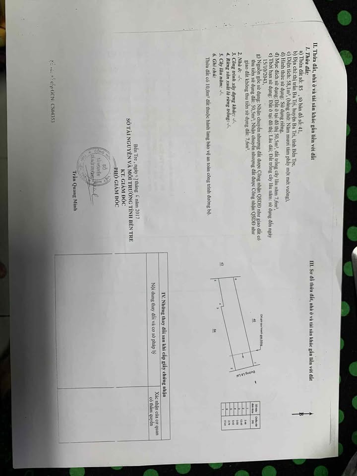 Nhà mặt tiền đường Lê Lai, Ba Tri, 58m² giá 1.5 tỷ - Chính chủ bán gấp!