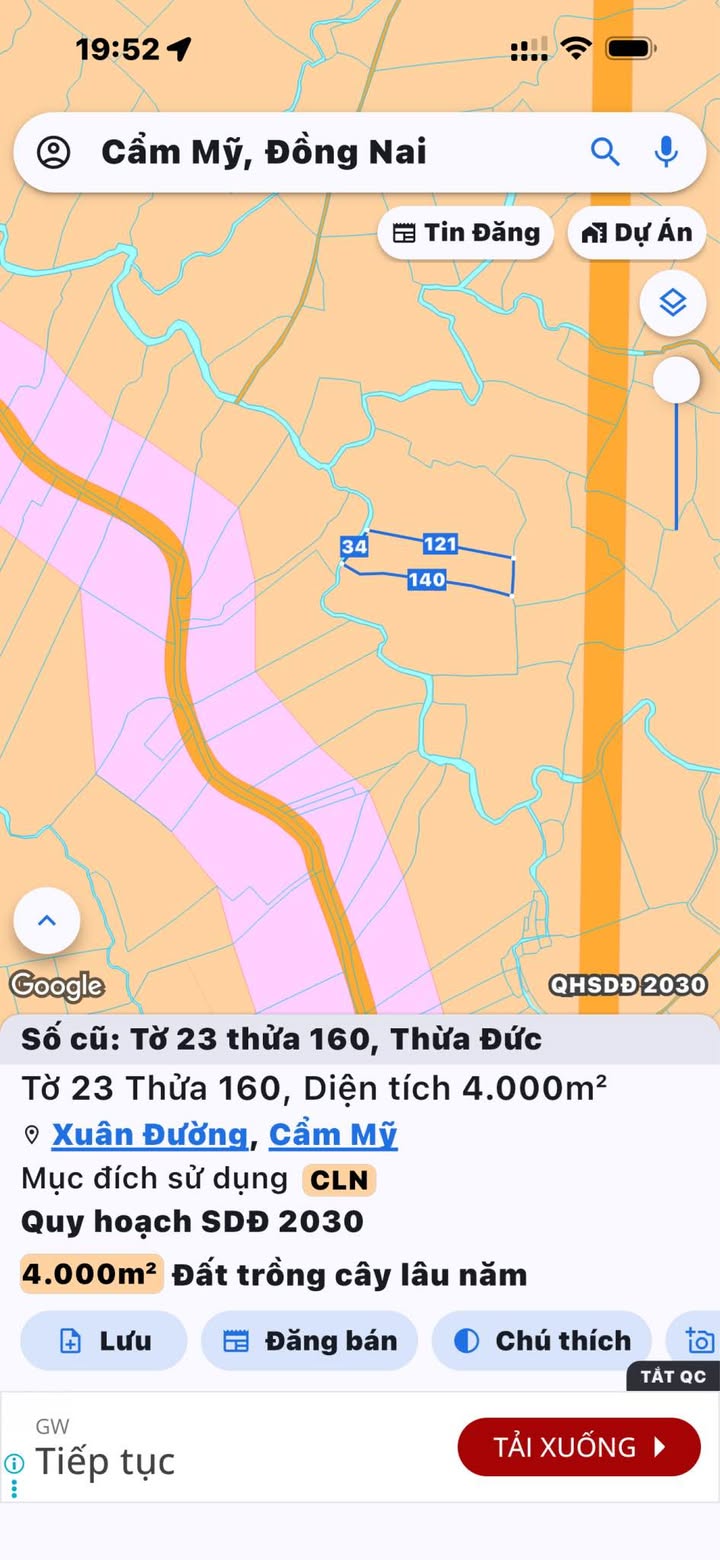 Đất nền 4 sào tại Xuân Đường, Cẩm Mỹ - Giá chỉ 1.92 tỷ, đầu tư sinh lời!