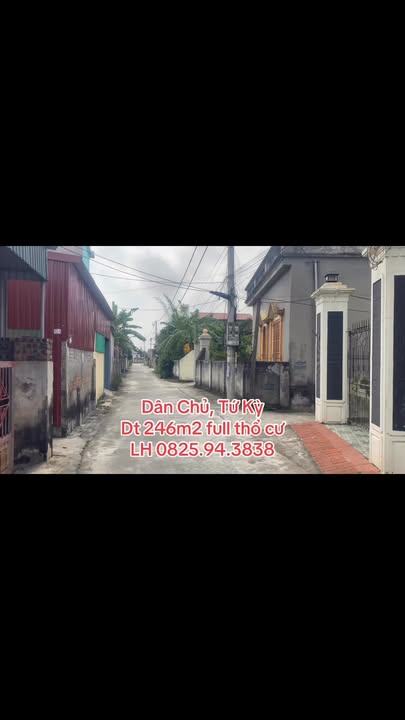 Đất thổ cư Dân Chủ Tứ Kỳ 246m² giá 1 tỷ - Khuôn đất đẹp, pháp lý rõ ràng!