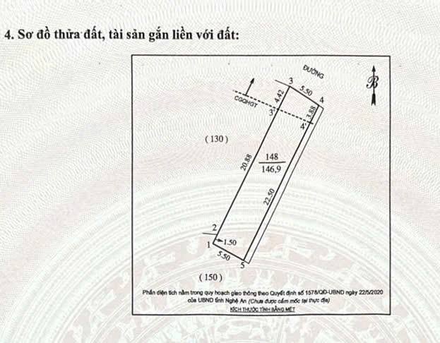 Đất Vinh Tân - Đường Cao Xuân Huy 147m² giá 5.733 tỷ - Cơ hội đầu tư hấp dẫn!