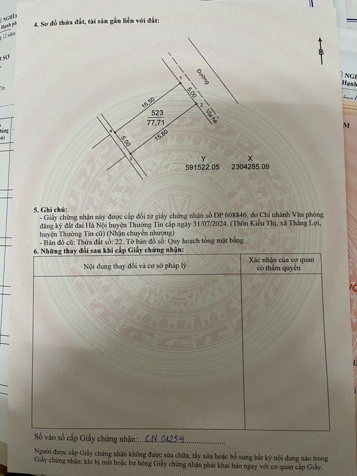 Đất nền Chương Dương Thường Tín 77m² giá 6 tỷ - Khu vực phát triển mạnh mẽ!
