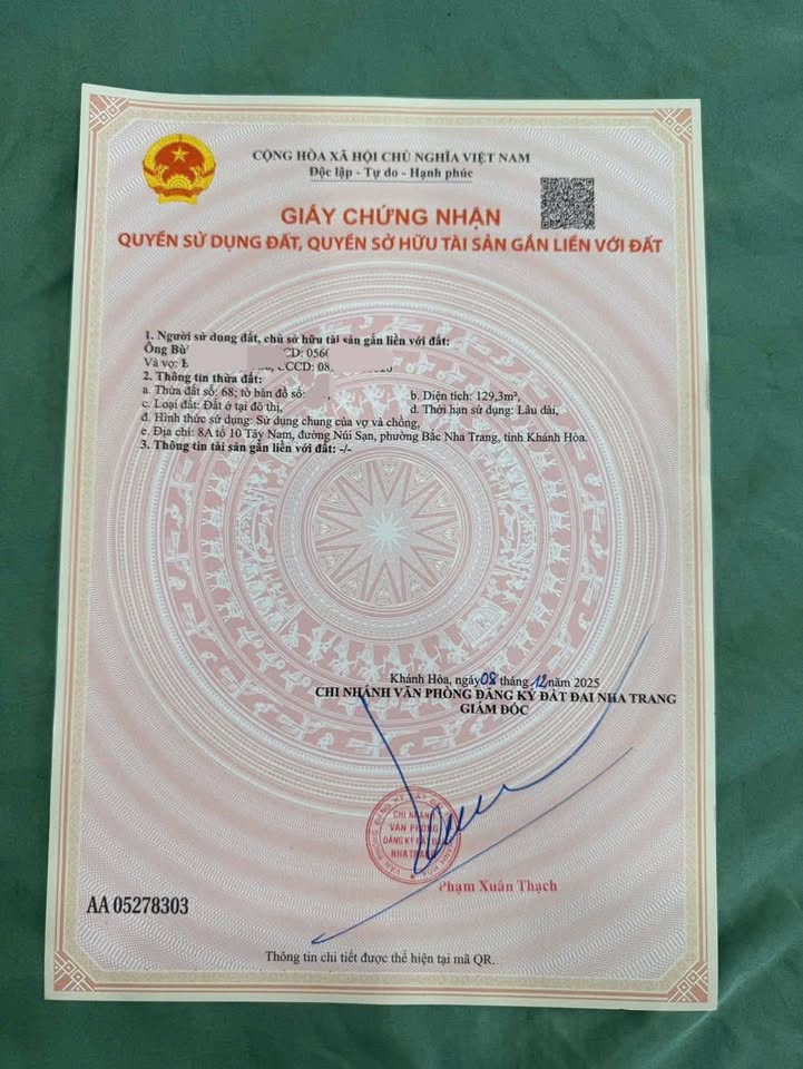 Nhà phố Vĩnh Hải Nha Trang 129m² giá 5.2 tỷ - Chính chủ bán gấp!
