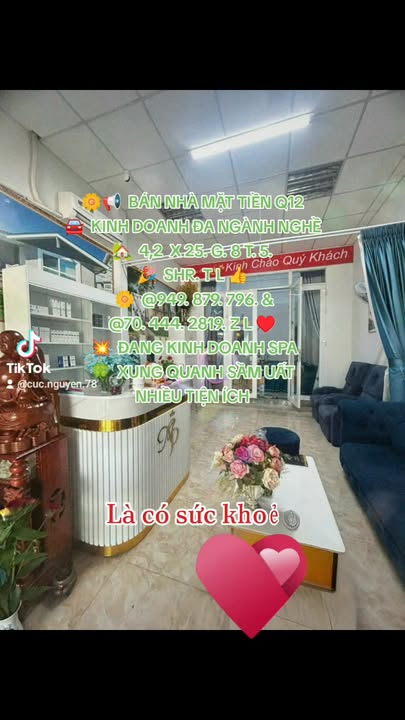 Nhà mặt tiền kinh doanh Quận 12 diện tích 100m² giá 8.5 tỷ - Cơ hội đầu tư sinh lời!