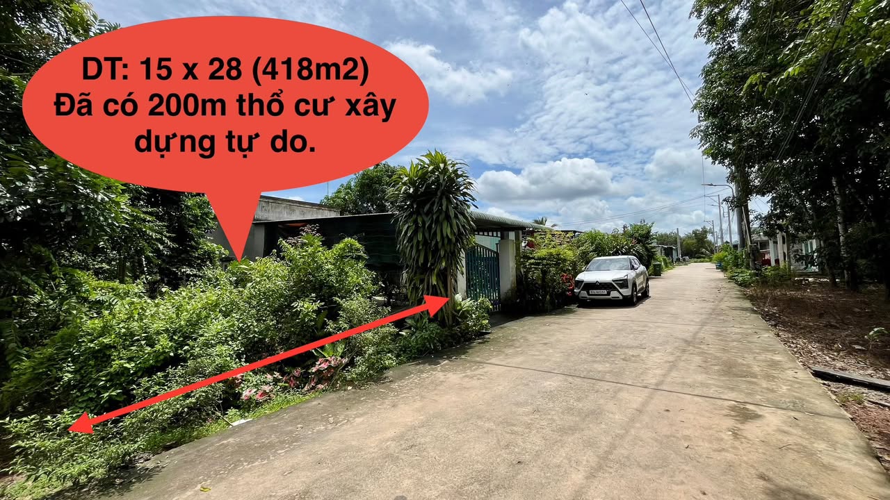 Đất nền Bến Cát 418m² giá 3.2 tỷ - Vị trí thuận lợi, không ngập nước!