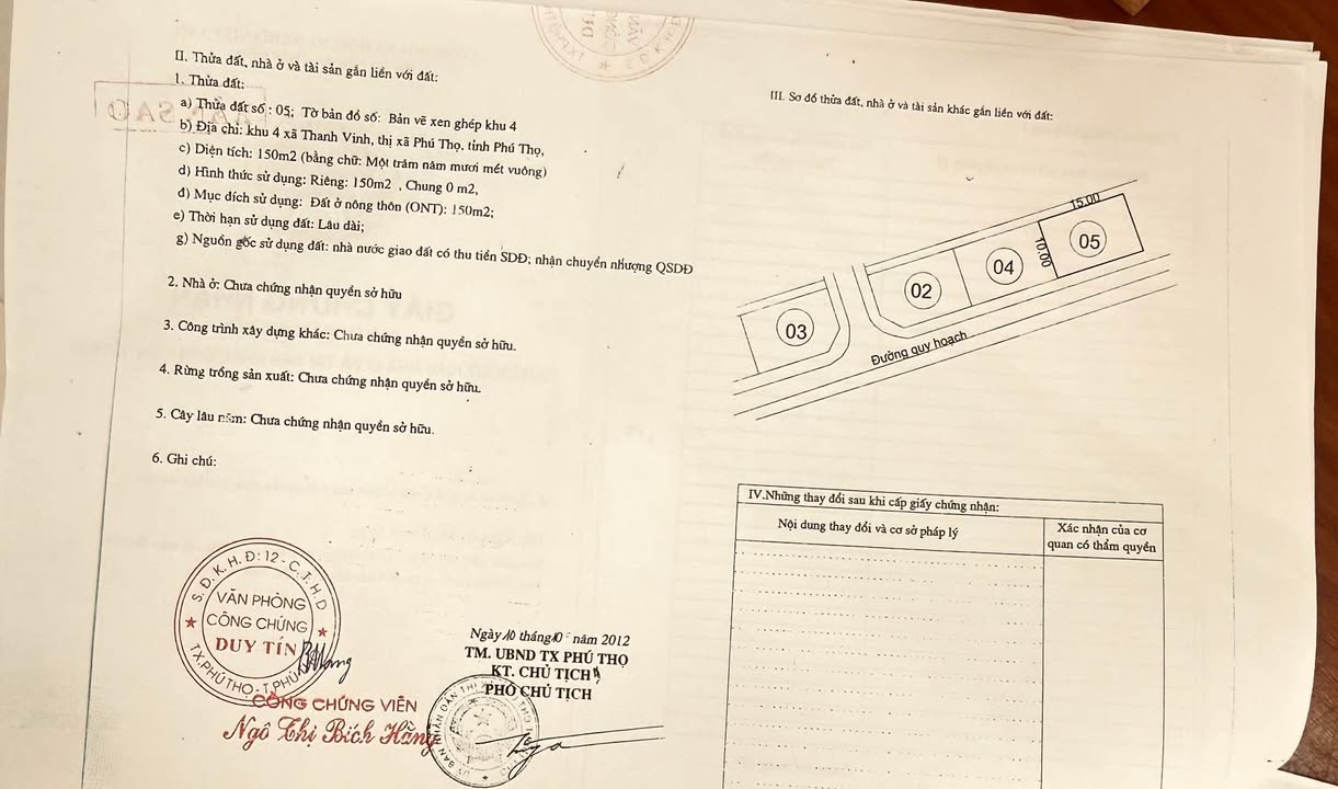 Đất liền kề tại phường Âu Cơ, Thị xã Phú Thọ 150m² - Giá chỉ 1 tỷ!