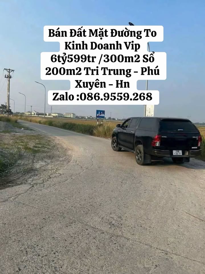 Đất mặt đường kinh doanh Tri Trung Phú Xuyên 300m² giá 6.599 tỷ - Cắt lỗ sâu mùa Tết!