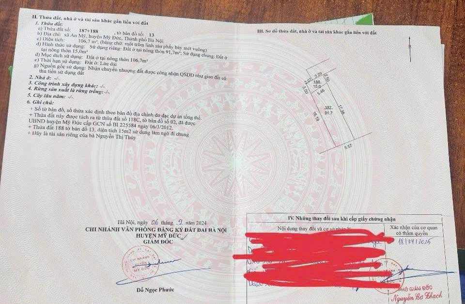 Đất thổ cư Hồng Sơn, Mỹ Đức 91.7m² giá 1.35 tỷ - Đầu tư sinh lời lý tưởng!