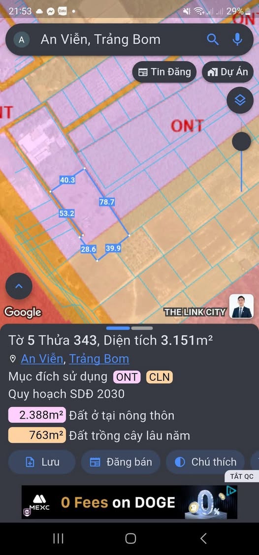 Đất thổ cư An Viễn, Trảng Bom 3100m² giá 12 tỷ - Cơ hội đầu tư hấp dẫn!