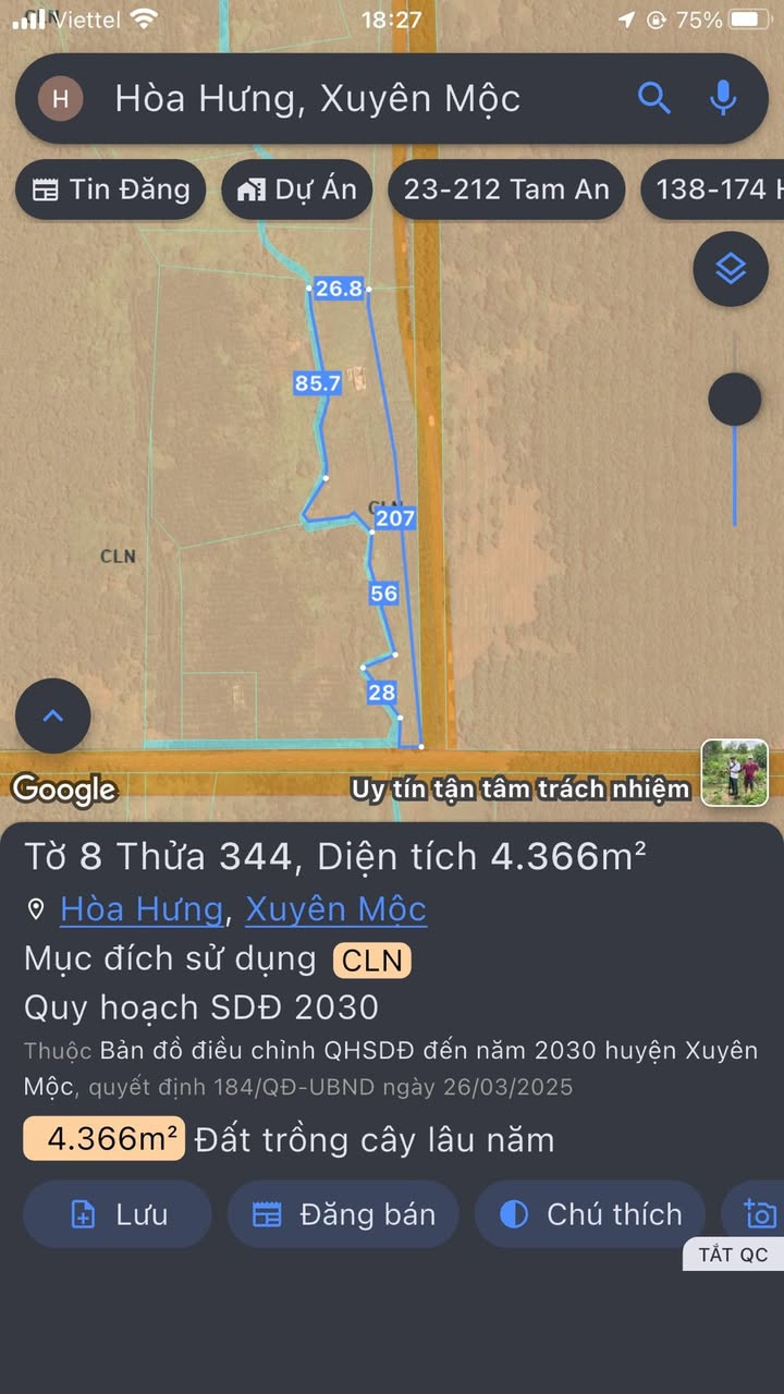 Đất nền Hòa Hưng Xuyên Mộc 6200m² chỉ 1.5 tỷ - Đầu tư sinh lời hấp dẫn!