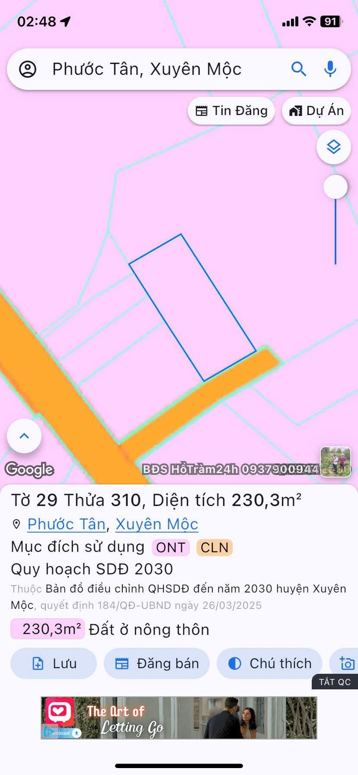 Đất nền Phước Tân Xuyên Mộc 230m² giá 2 tỷ - Mặt tiền đường nhựa, thích hợp xây nhà ở!