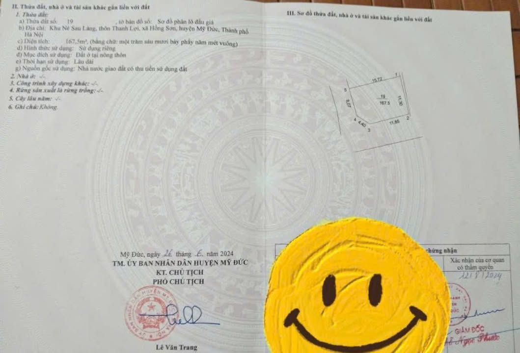 Lô đất góc Hồng Sơn, Mỹ Đức 167m² giá 1.675 tỷ - Cơ hội vàng cho nhà đầu tư!