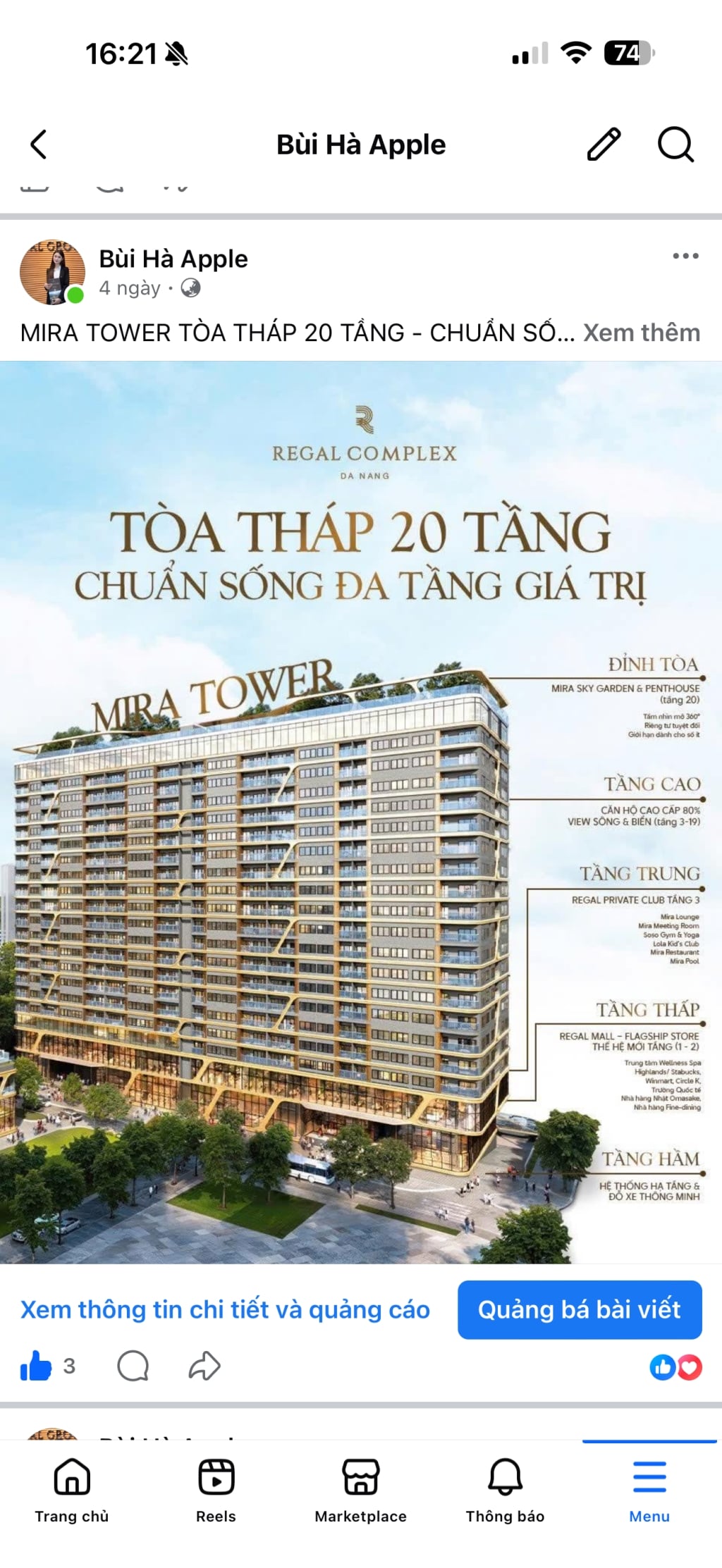 Căn hộ Regal Complex Đà Nẵng 55m² giá 3 tỷ - Nội thất chuẩn quốc tế