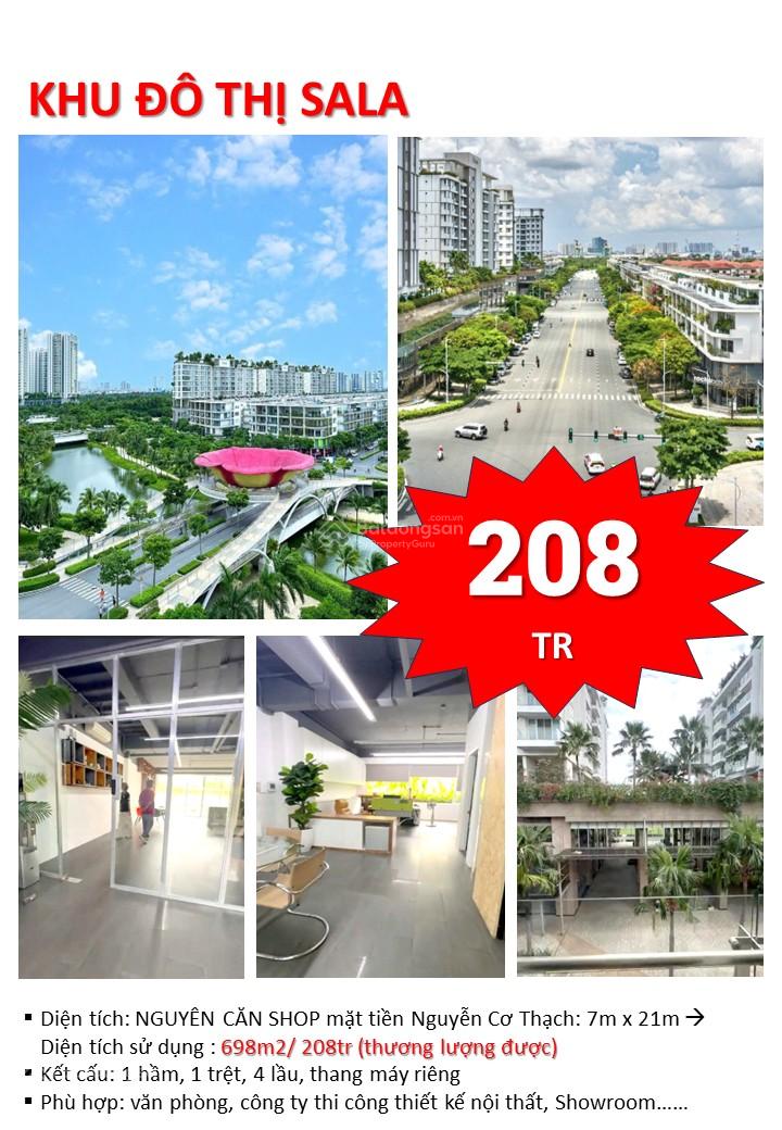 Shophouse cho thuê mặt tiền Nguyễn Cơ Thạch, 698m², giá 208 triệu/tháng - Phù hợp showroom