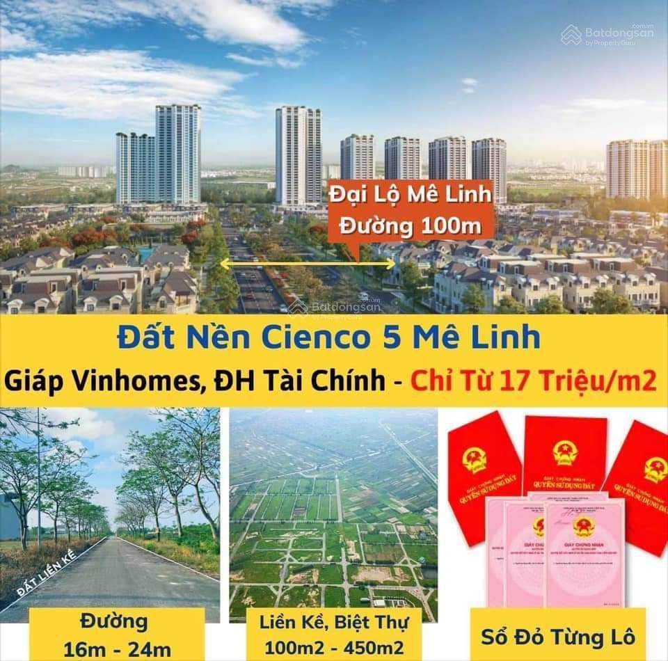 Đất liền kề Cienco5 Mê Linh 100m² giá 2 tỷ - Đầu tư sinh lời ngay!