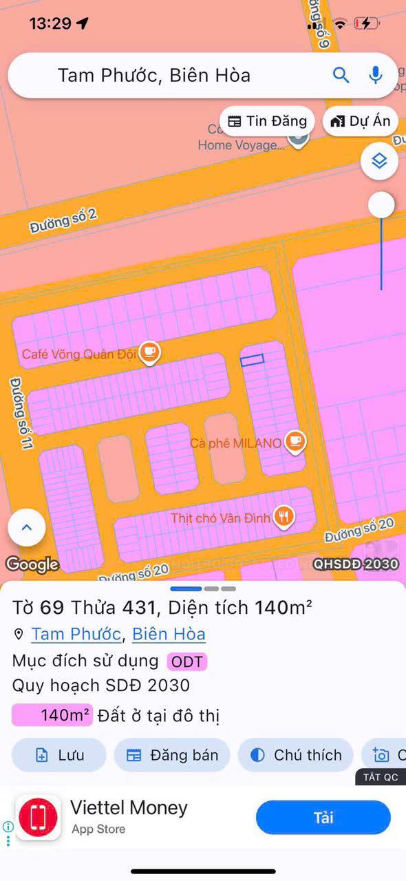 Đất nền Tam Phước Biên Hòa 140m² giá 2.4 tỷ - Pháp lý rõ ràng, hạ tầng hoàn thiện!