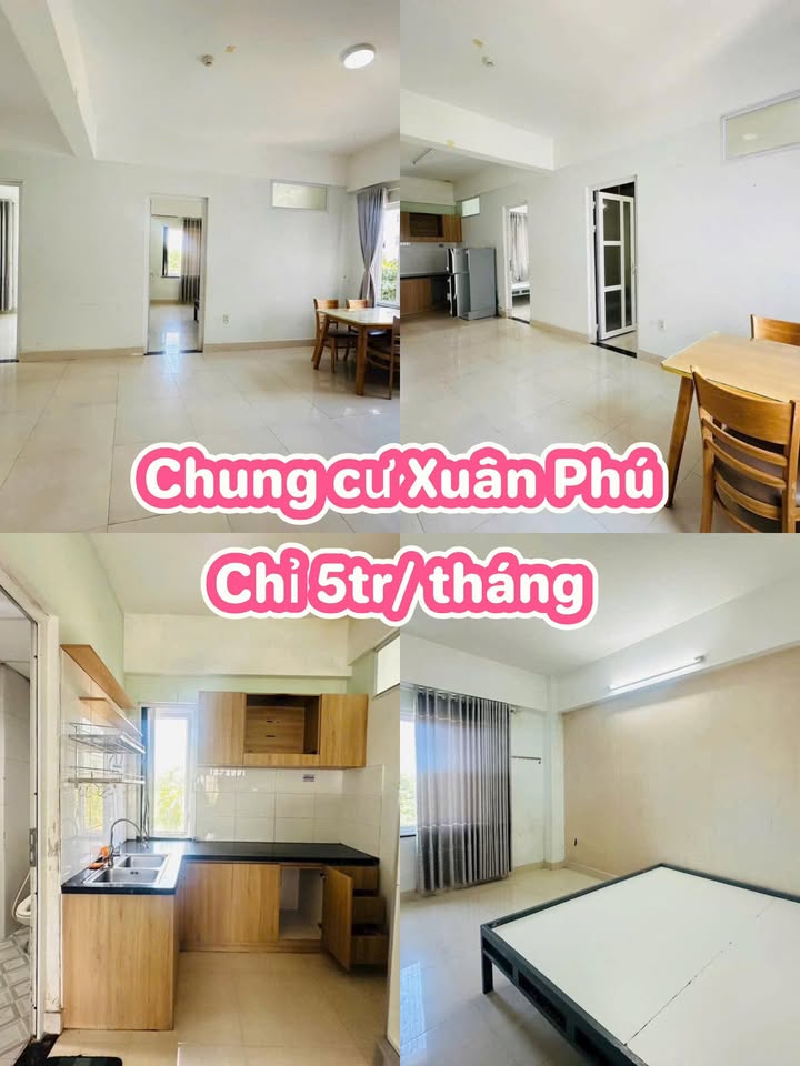 Chung cư Xuân Phú Huế 70m² giá 5 triệu - Full nội thất, tầng thấp!