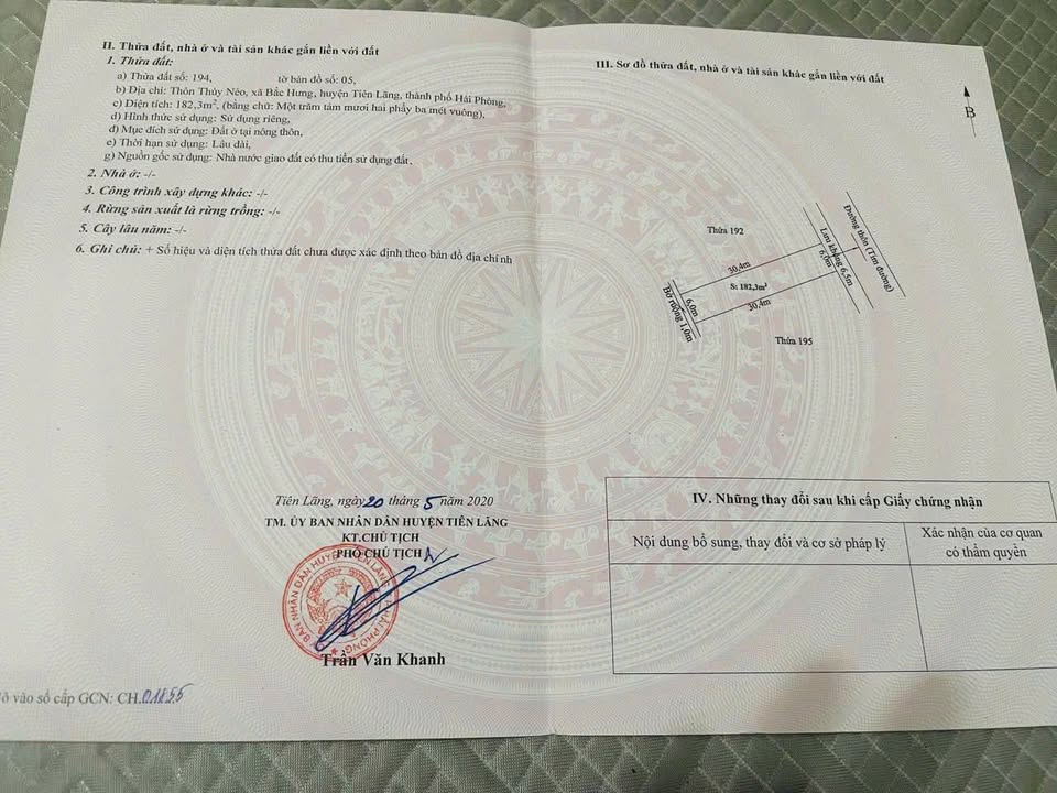 Đất mặt tiền 6m tại Tiên Lãng, Hải Phòng 200m² - Giá chỉ 2 tỷ, cơ hội đầu tư tuyệt vời!