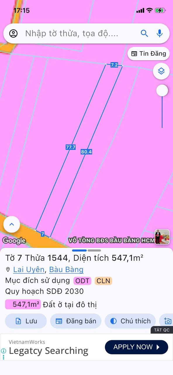 Đất nền Bàu Bàng Bình Dương 560m² giá 1.1 tỷ - Cơ hội đầu tư hiếm có!