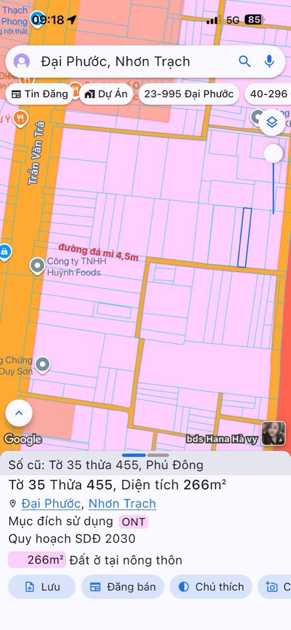 Đất nền Phú Đông Nhơn Trạch 266m² giá 3.1 tỷ - Sổ hồng chính chủ, bớt lộc