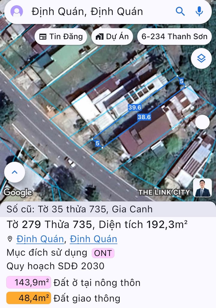 Đất mặt tiền đường Gia Canh, Định Quán 195m² giá 1.1 tỷ - Tiềm năng kinh doanh lớn!