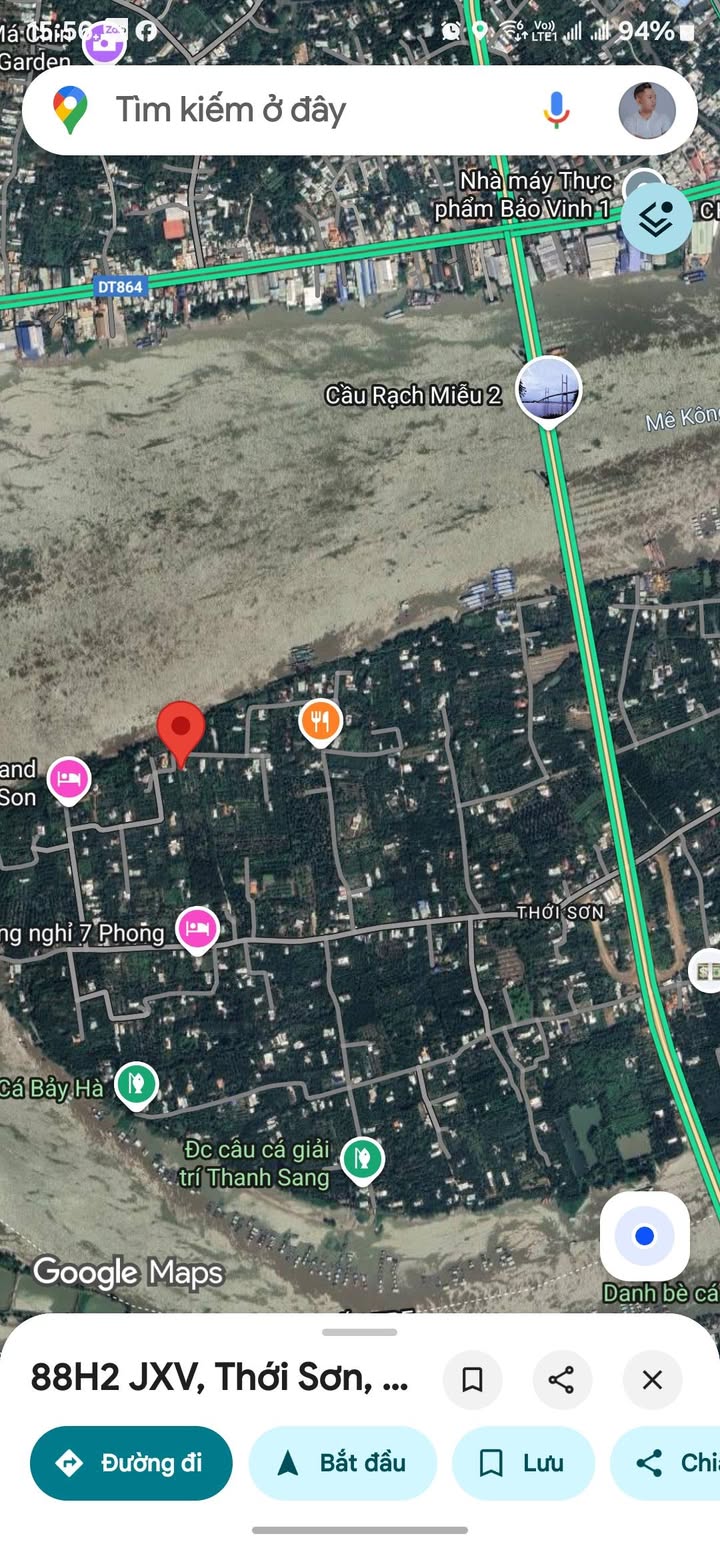 Đất Cồn Thới Sơn 1688m² giá 1.8 triệu/m - Thích hợp làm nhà vườn, khu du lịch!