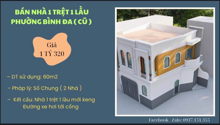 Nhà 1 Trệt 1 Lầu tại Phường Bình Đa - 60m² chỉ 1.32 tỷ - Cơ hội không thể bỏ lỡ!