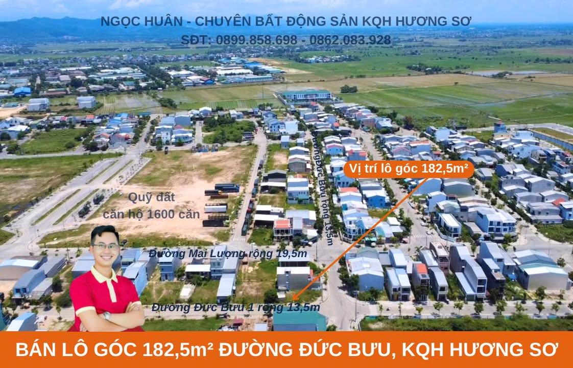 Đất lô góc 182,5m² mặt tiền đường Đức Bưu - Khu vực Hương Sơ chỉ 3,65 tỷ!