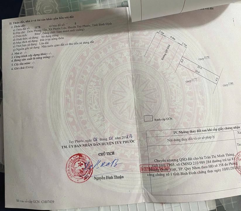 Đất nền Khu dân cư Phong Tấn, Phước Lộc, Tuy Phước - 80m² chỉ 1.2 tỷ - Cơ hội đầu tư tuyệt vời!