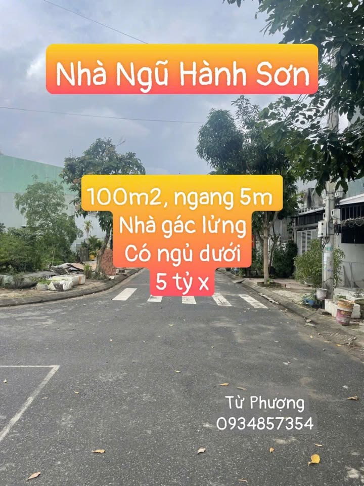 Nhà gác lửng 3PN đường Thái Văn A, Ngũ Hành Sơn 100m² - Ô tô đậu thoải mái, giá 5 tỷ!