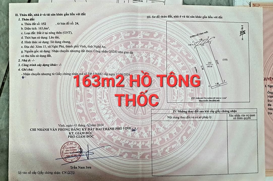 Nhà phố Hồ Tông Thốc, Vinh 163m² giá 11 tỷ - Lô góc, kinh doanh thuận lợi!