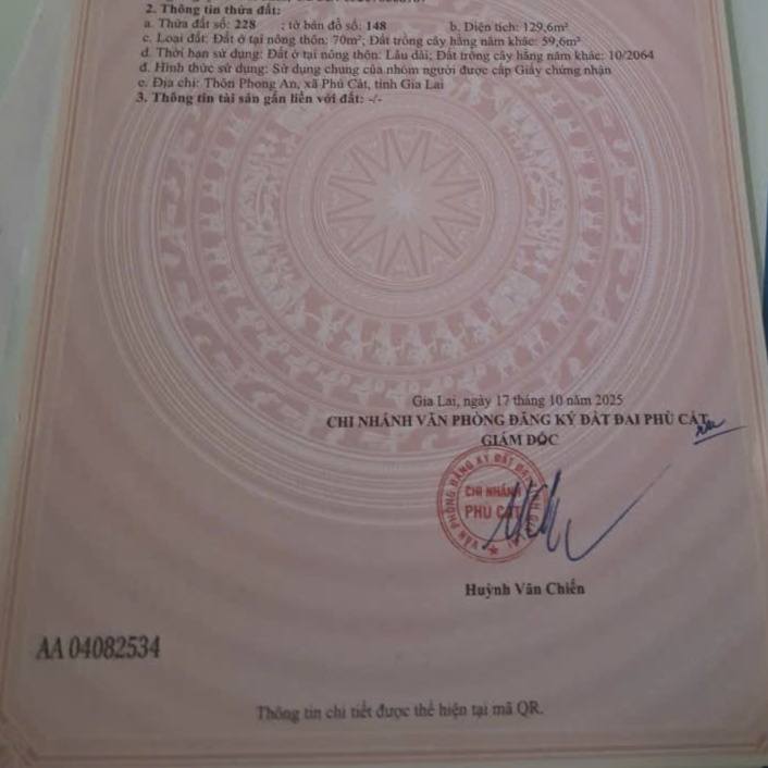 Đất nền Phong An, Cát Trinh, Phù Cát 130m² giá 500 triệu - Cơ hội đầu tư tốt!