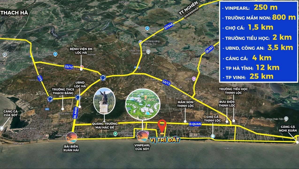 Đất thổ cư Thịnh Lộc - Lộc Hà 176m² giá 1 tỷ - Vị trí đắc địa gần biển