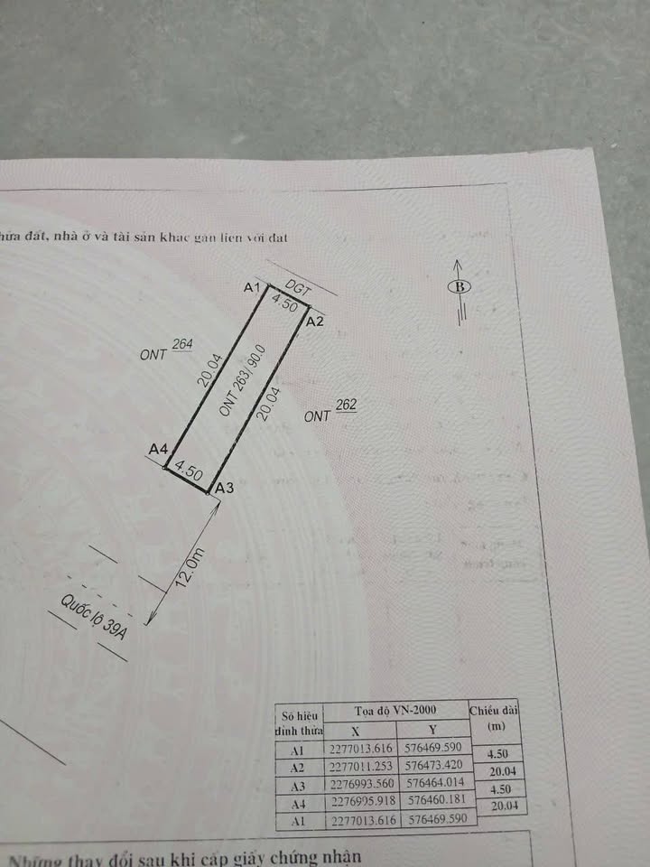 Đất mặt đường QL39A, Hưng Hà, Thái Bình 90m² giá 4 tỷ - Cơ hội đầu tư sinh lời cao