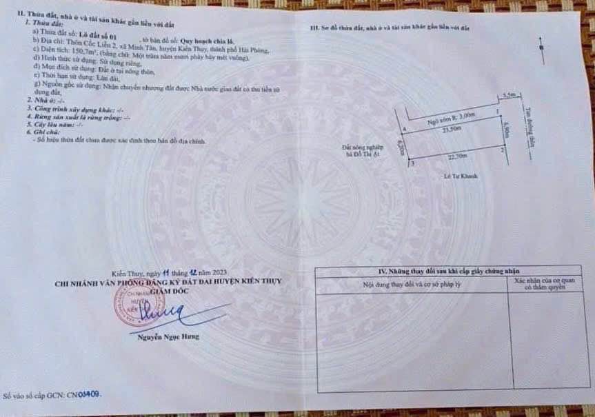 Đất nền Minh Tân Kiến Thụy 150.7m² giá 3.466 tỷ - Đường nhựa kinh doanh sầm uất!