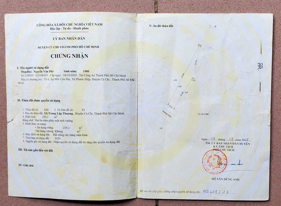 Nhà nát MT Nguyễn Thị Hẹ, xã Trung Lập Thượng 235m² giá 1.55 tỷ - Cơ hội đầu tư tuyệt vời!