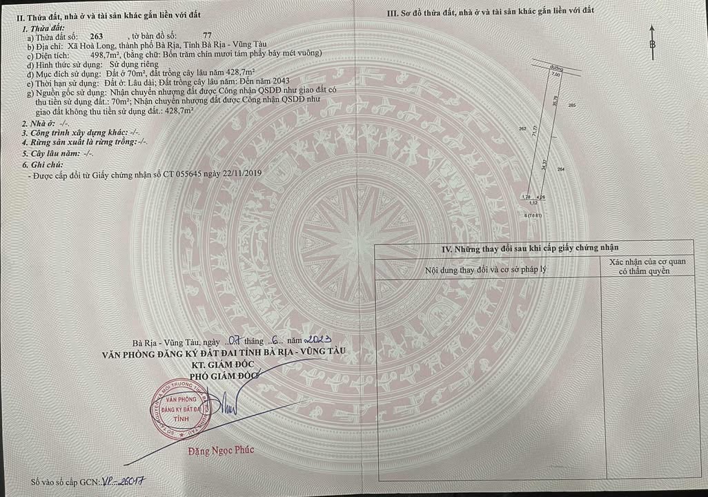 Nhà cấp 4 trên đất 498,7m² tại Bà Rịa giá 2,7 tỷ - Cơ hội đầu tư tuyệt vời!